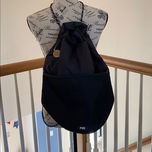 Pink nylon hobo back pac bag